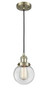 Beacon - 1 Light - 6 inch - Antique Brass - Cord hung - Mini Pendant (201C-AB-G202-6-LED)