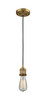 Bare Bulb - 1 Light - 3 inch - Brushed Brass - Cord hung - Mini Pendant (201C-BB-LED)