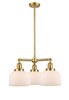 Bell - 3 Light - 22 inch - Satin Gold - Stem Hung - Chandelier (207-SG-G71-LED)