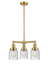 Bell - 3 Light - 19 inch - Satin Gold - Stem Hung - Chandelier (207-SG-G54)