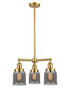 Bell - 3 Light - 19 inch - Satin Gold - Stem Hung - Chandelier (207-SG-G53-LED)