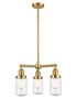 Dover - 3 Light - 17 inch - Satin Gold - Stem Hung - Chandelier (207-SG-G314-LED)