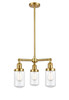 Dover - 3 Light - 17 inch - Satin Gold - Stem Hung - Chandelier (207-SG-G312-LED)