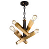 Olympia 4 Light Black & Satin Brass Chandelier (AC11154)