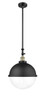 Hampden - 1 Light - 13 inch - Black Antique Brass - Stem Hung - Pendant (206-BAB-HFS-122-BK-LED)