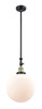 Beacon - 1 Light - 12 inch - Black Antique Brass - Stem Hung - Mini Pendant (206-BAB-G201-12-LED)