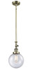Beacon - 1 Light - 8 inch - Antique Brass - Stem Hung - Mini Pendant (206-AB-G204-8-LED)