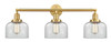 Bell - 3 Light - 32 inch - Satin Gold - Bath Vanity Light (205-SG-G72-LED)