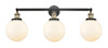 Beacon - 3 Light - 32 inch - Black Antique Brass - Bath Vanity Light (205-BAB-G201-8-LED)