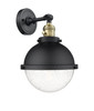 Hampden - 1 Light - 9 inch - Black Antique Brass - Sconce (203SW-BAB-HFS-84-BK)