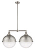 Hampden - 2 Light - 18 inch - Brushed Satin Nickel - Stem Hung - Island Light (209-SN-HFS-124-SN)
