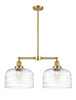 Bell - 2 Light - 21 inch - Satin Gold - Stem Hung - Island Light (209-SG-G713-L-LED)