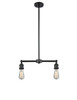 Bare Bulb - 2 Light - 20 inch - Matte Black - Stem Hung - Island Light (209-BK)