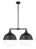 Hampden - 2 Light - 18 inch - Matte Black - Stem Hung - Island Light (209-BK-HFS-122-BK-LED)