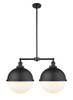 Hampden - 2 Light - 18 inch - Matte Black - Stem Hung - Island Light (209-BK-HFS-121-BK-LED)