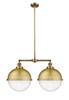Hampden - 2 Light - 18 inch - Brushed Brass - Stem Hung - Island Light (209-BB-HFS-124-BB)