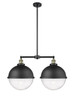 Hampden - 2 Light - 18 inch - Black Antique Brass - Stem Hung - Island Light (209-BAB-HFS-124-BK)