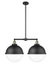 Hampden - 2 Light - 18 inch - Black Antique Brass - Stem Hung - Island Light (209-BAB-HFS-122-BK)