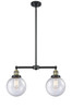 Beacon - 2 Light - 25 inch - Black Antique Brass - Stem Hung - Island Light (209-BAB-G204-8-LED)