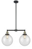 Beacon - 2 Light - 25 inch - Black Antique Brass - Stem Hung - Island Light (209-BAB-G204-10-LED)