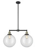 Beacon - 2 Light - 27 inch - Black Antique Brass - Stem Hung - Island Light (209-BAB-G202-12)