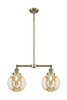 Beacon - 2 Light - 25 inch - Antique Brass - Stem Hung - Island Light (209-AB-G208-8)