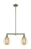 Beacon - 2 Light - 23 inch - Antique Brass - Stem Hung - Island Light (209-AB-G208-6)