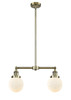 Beacon - 2 Light - 23 inch - Antique Brass - Stem Hung - Island Light (209-AB-G201-6-LED)
