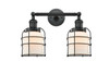 Bell Cage - 2 Light - 16 inch - Matte Black - Bath Vanity Light (208-BK-G51-CE)