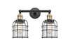 Bell Cage - 2 Light - 16 inch - Black Antique Brass - Bath Vanity Light (208-BAB-G54-CE-LED)