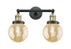 Beacon - 2 Light - 17 inch - Black Antique Brass - Bath Vanity Light (208-BAB-G208-6)