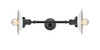 Halophane - 2 Light - 9 inch - Matte Black - Bath Vanity Light (208L-BK-G1-LED)
