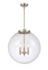 Beacon - 3 Light - 18 inch - Brushed Satin Nickel - Cord hung - Pendant (221-3S-SN-G202-18)