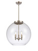 Athens - 3 Light - 18 inch - Brushed Satin Nickel - Cord hung - Pendant (221-3S-SN-G122-18-LED)