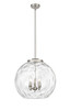 Athens Water Glass - 3 Light - 18 inch - Brushed Satin Nickel - Cord hung - Pendant (221-3S-SN-G1215-18)