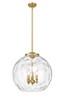 Athens Water Glass - 3 Light - 18 inch - Satin Gold - Cord hung - Pendant (221-3S-SG-G1215-18-LED)