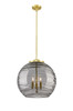 Athens Deco Swirl - 3 Light - 18 inch - Satin Gold - Cord hung - Pendant (221-3S-SG-G1213-18SM)