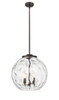 Athens Water Glass - 3 Light - 16 inch - Oil Rubbed Bronze - Cord hung - Pendant (221-3S-OB-G1215-16)