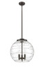 Athens Deco Swirl - 3 Light - 16 inch - Oil Rubbed Bronze - Cord hung - Pendant (221-3S-OB-G1213-16-LED)