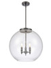 Athens - 3 Light - 18 inch - Matte Black - Cord hung - Pendant (221-3S-BK-G124-18-LED)