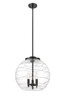 Athens Deco Swirl - 3 Light - 16 inch - Matte Black - Cord hung - Pendant (221-3S-BK-G1213-16-LED)
