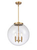 Beacon - 3 Light - 16 inch - Brushed Brass - Cord hung - Pendant (221-3S-BB-G204-16-LED)