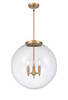 Beacon - 3 Light - 18 inch - Brushed Brass - Cord hung - Pendant (221-3S-BB-G202-18)