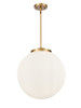 Beacon - 3 Light - 16 inch - Brushed Brass - Cord hung - Pendant (221-3S-BB-G201-16-LED)