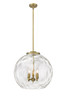 Athens Water Glass - 3 Light - 18 inch - Brushed Brass - Cord hung - Pendant (221-3S-BB-G1215-18)