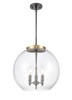 Athens - 3 Light - 16 inch - Black Antique Brass - Cord hung - Pendant (221-3S-BAB-G124-16)
