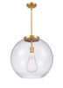 Athens - 1 Light - 18 inch - Satin Gold - Stem Hung - Pendant (221-1S-SG-G124-18)