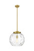 Athens Water Glass - 1 Light - 13 inch - Satin Gold - Stem Hung - Pendant (221-1S-SG-G1215-14)