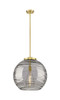Athens Deco Swirl - 1 Light - 18 inch - Satin Gold - Stem Hung - Pendant (221-1S-SG-G1213-18SM)