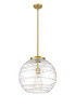 Athens Deco Swirl - 1 Light - 16 inch - Satin Gold - Stem Hung - Pendant (221-1S-SG-G1213-16)